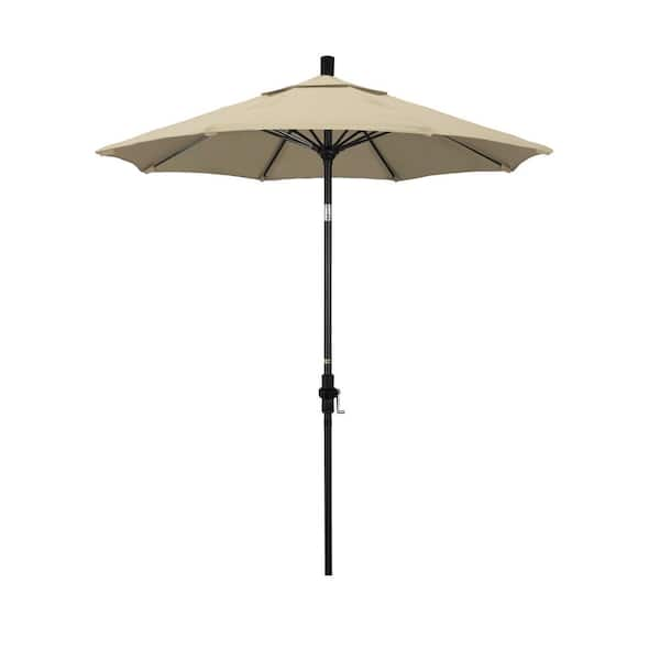 California Umbrella 7.5 ft. Matted Black Aluminum Market Patio Umbrella ...