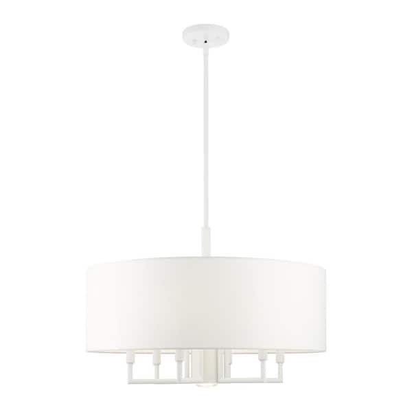 Meridian 7 Light White Pendant Chandelier