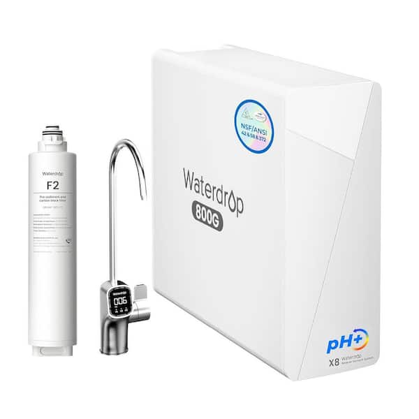 X8-Alkaline UnderSink Reverse Osmosis System, NSF/ANSI 42&58&372 Certified, 800 GPD, 10-Stage, Extra F2 Filter(1-Year)