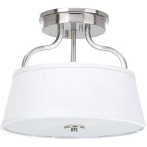 Arden Collection 2-Light Brushed Nickel Semi-Flush Mount
