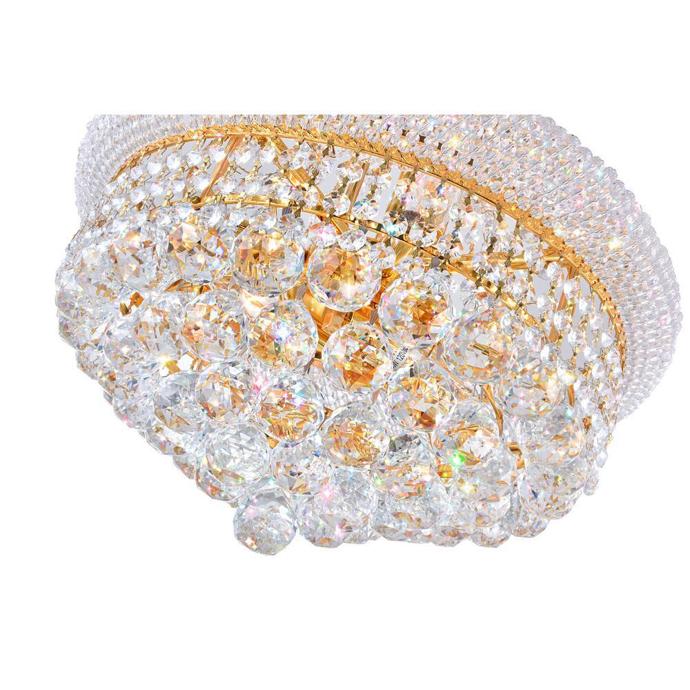 Empire Crystal Elegance 18" Gold Chandelier with Glittering Details