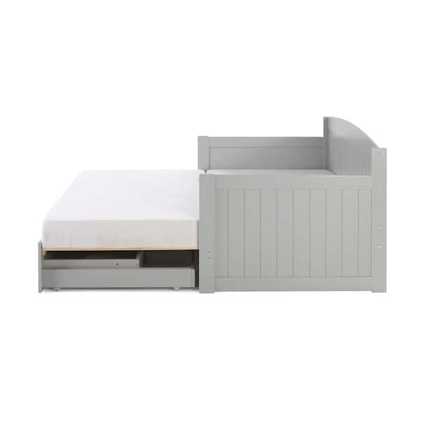 Alaterre Furniture Harmony Daybed with King Conversion, Dove Gray