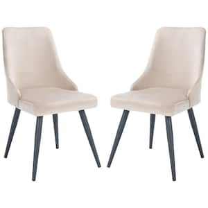 Zoi Taupe/Black 16.14 in. Wood Dining Chair Set of 2