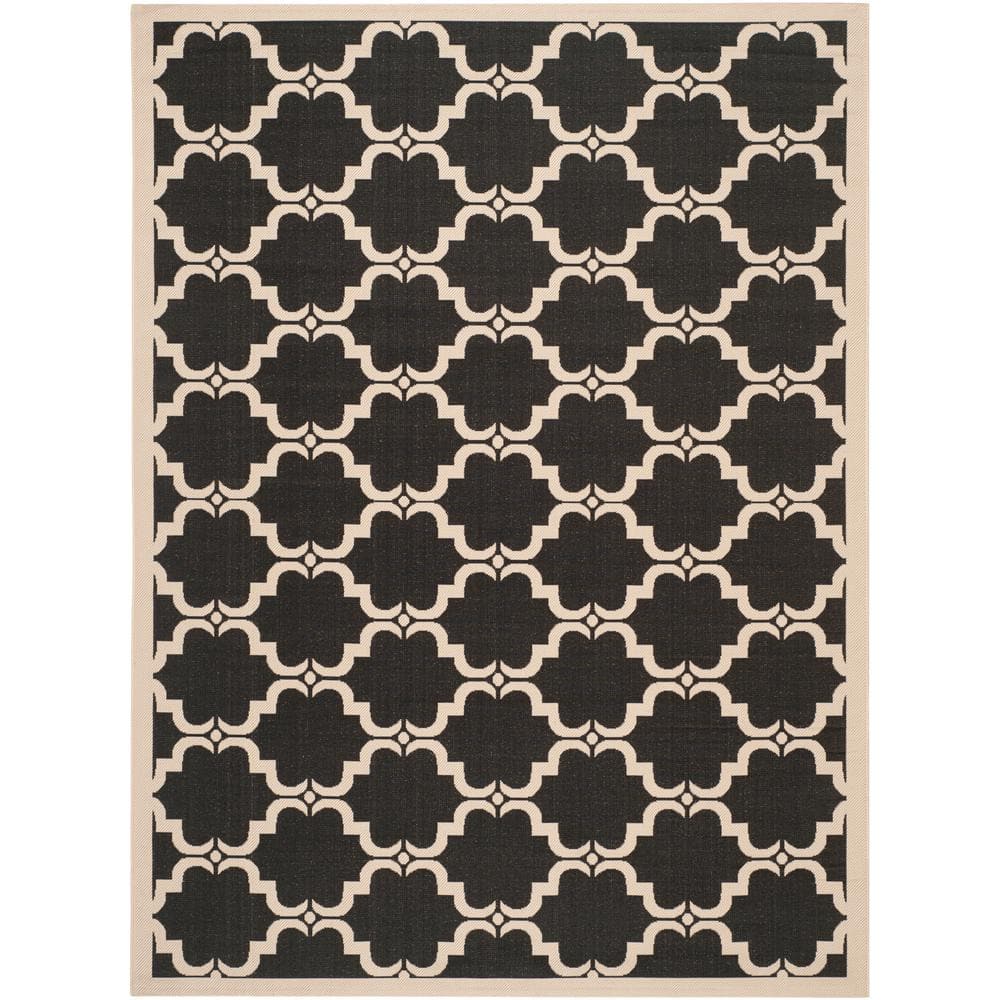 Safavieh 9' x 12' Black Synthetic Flat Woven Reversible Rug
