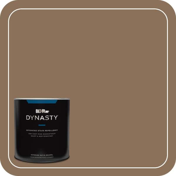 BEHR DYNASTY 1 qt. #280F-6 Sweet Georgia Brown Satin Enamel Interior Stain-Blocking Paint and Primer