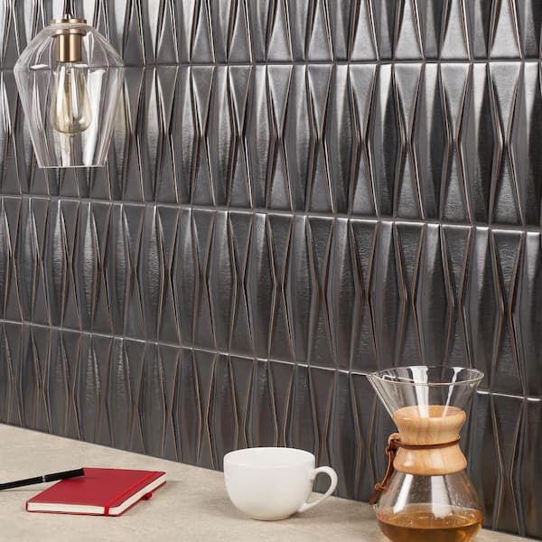 Ivy Hill Tile Delphi Harlequin Gunmetal 12 in. x 16 in. Matte
