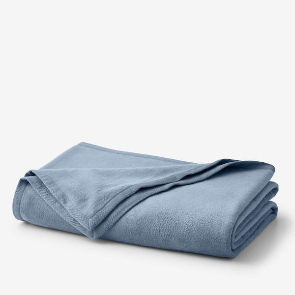 Company Cotton Acrylic Fleece Collection Smoke Blue Fleece Full/Queen Woven Blanket