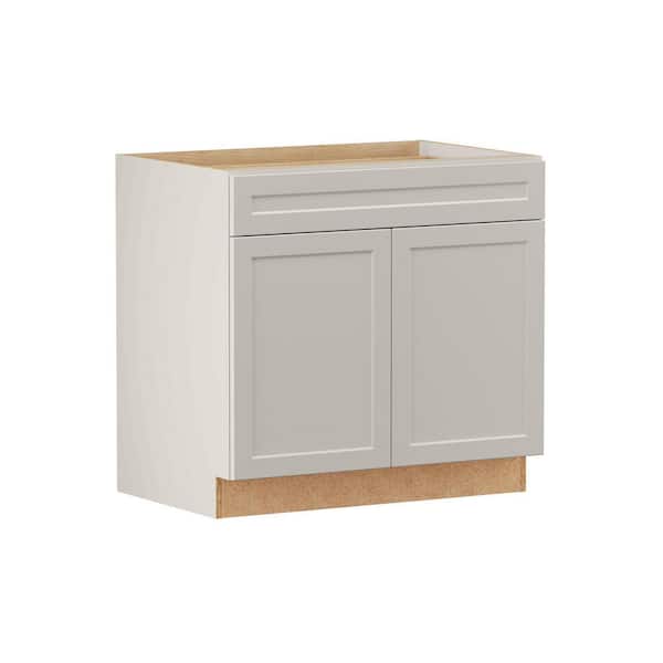 Designer Series Melvern 36 in. W x 24 in. D x 34.5 in. H Assembled Shaker Base Kitchen Cabinet in Heron Gray