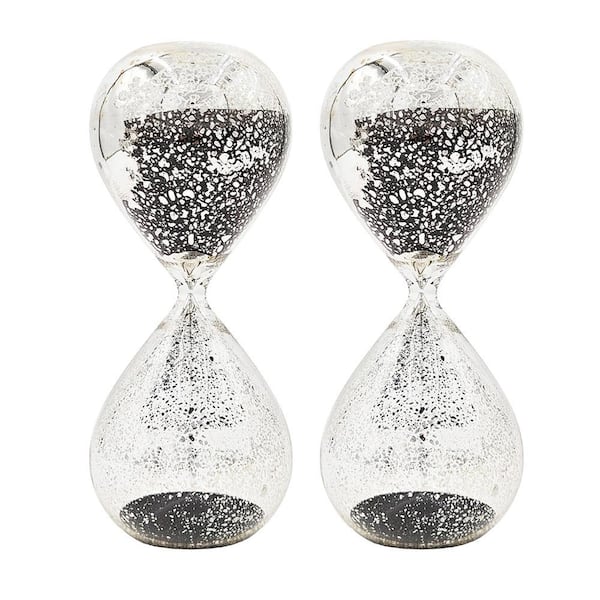 A & B Home Peelus Jade Sand, Clear Decorative Hour Glasses 75017
