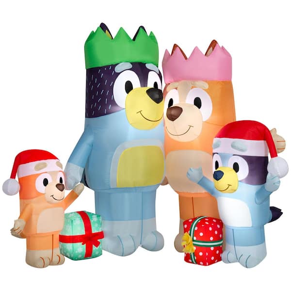 6.1 ft. Tall x 5 ft. Wide Airblown Bluey and Family Scene Christmas Inflatable