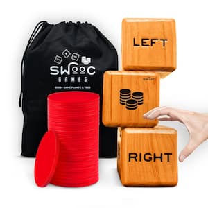 Giant Right Center Left Dice Game (All Weather) with 24 Large Chips and Carry Bag
