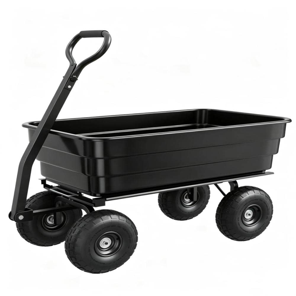 "Heavy Duty Poly Garden Dump Cart Rust-Proof, Quick-Release, 10"" No-Flat All-Terrain Wheels for Lawns 1200lbs Black" price history on PriceWatchPro