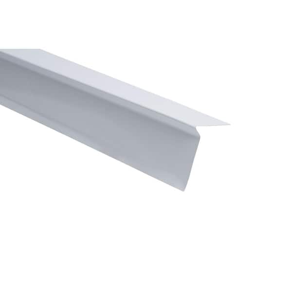 Gibraltar Building Products 2-11/16 in. x 2-1/2 in. x 10 ft. Galvanized Steel Eave Drip Flashing in White