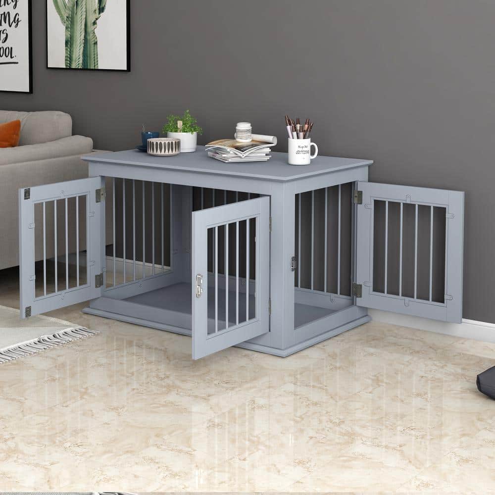 35.6 in. W x 21.73 in. D x 23.7 in. H Pet house Large Crate with Chew-Resis