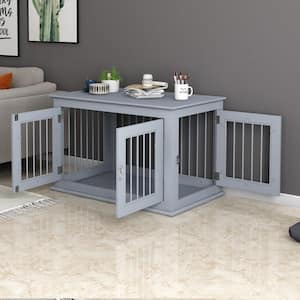35.6 in. W x 21.73 in. D x 23.7 in. H Pet house Large Crate with Chew-Resistant Iron Bars Open from 2 directions