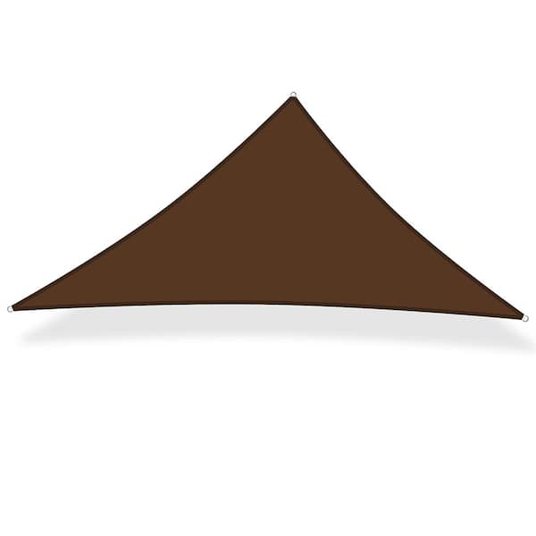Artpuch 12 ft. x 12 ft. x 17 ft. 185 GSM Brown Right Triangle UV Block Sun Shade Sail for Yard and Swimming Pool etc.