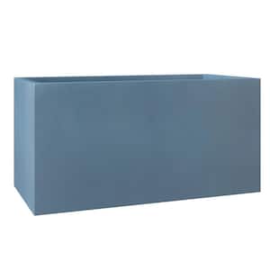 Bloom Rectangular Fiberstone and Clay Planter for Indoor and Outdoor (Aged Concrete, 16 in. )