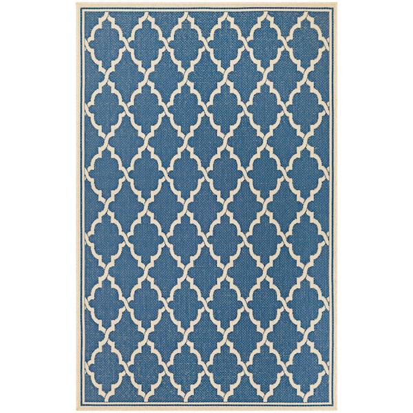 Couristan Monaco Ocean Port Azure-Sand 5 ft. x 8 ft. Indoor/Outdoor Area Rug