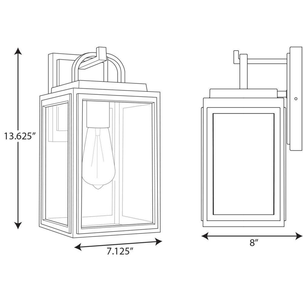 Coastal-Inspired Black Bronze Outdoor Lantern with Clear Glass