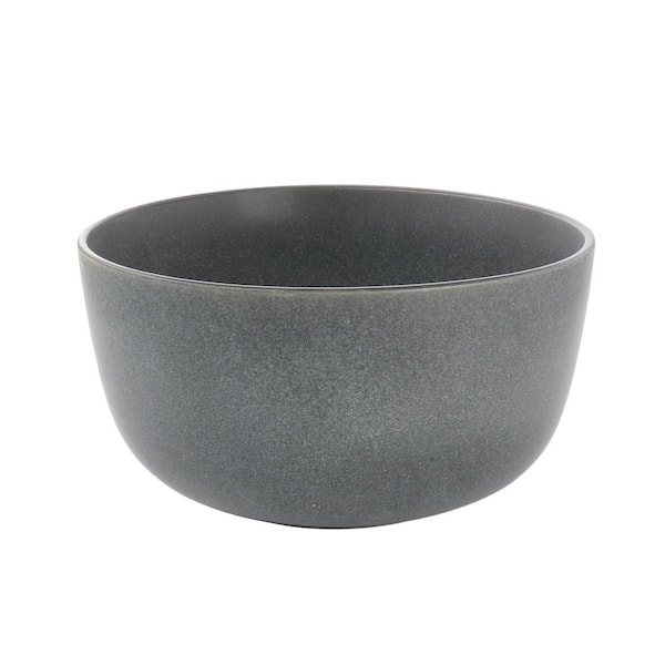OUR TABLE Landon 9.2 in. 112 fl. oz. Truffle Gray Stoneware Round High Serving Bowl