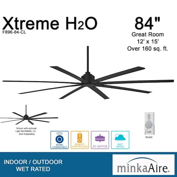 MINKA-AIRE Xtreme H20 84 in. Indoor/Outdoor Coal Ceiling Fan with