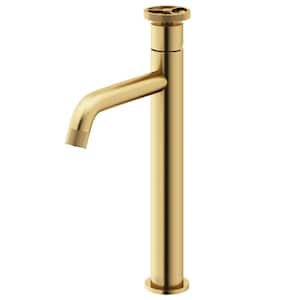 Cass Single Handle Single-Hole Bathroom Vessel Faucet in Matte Brushed Gold