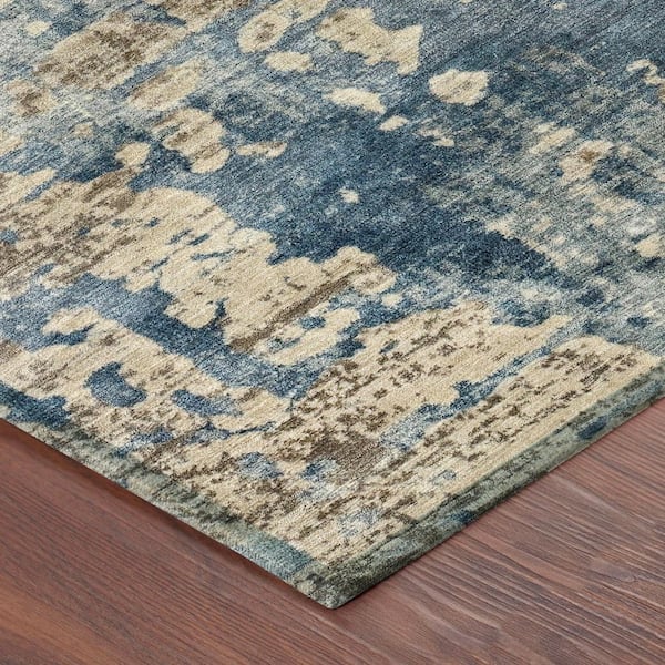Chantille Machine Washable Indoor/Outdoor Abstract ACN2750 Brown 8 ft. x 8 ft. Round Rug