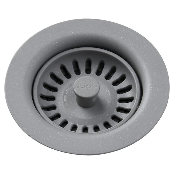 Elkay Polymer Drain Fitting for 3-1/2 in. Sink Drain Opening in Greystone