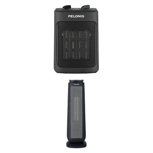 1500-Watt 23 in. Digital Tower Ceramic Heater and 9 in. Personal Space Heater Combo