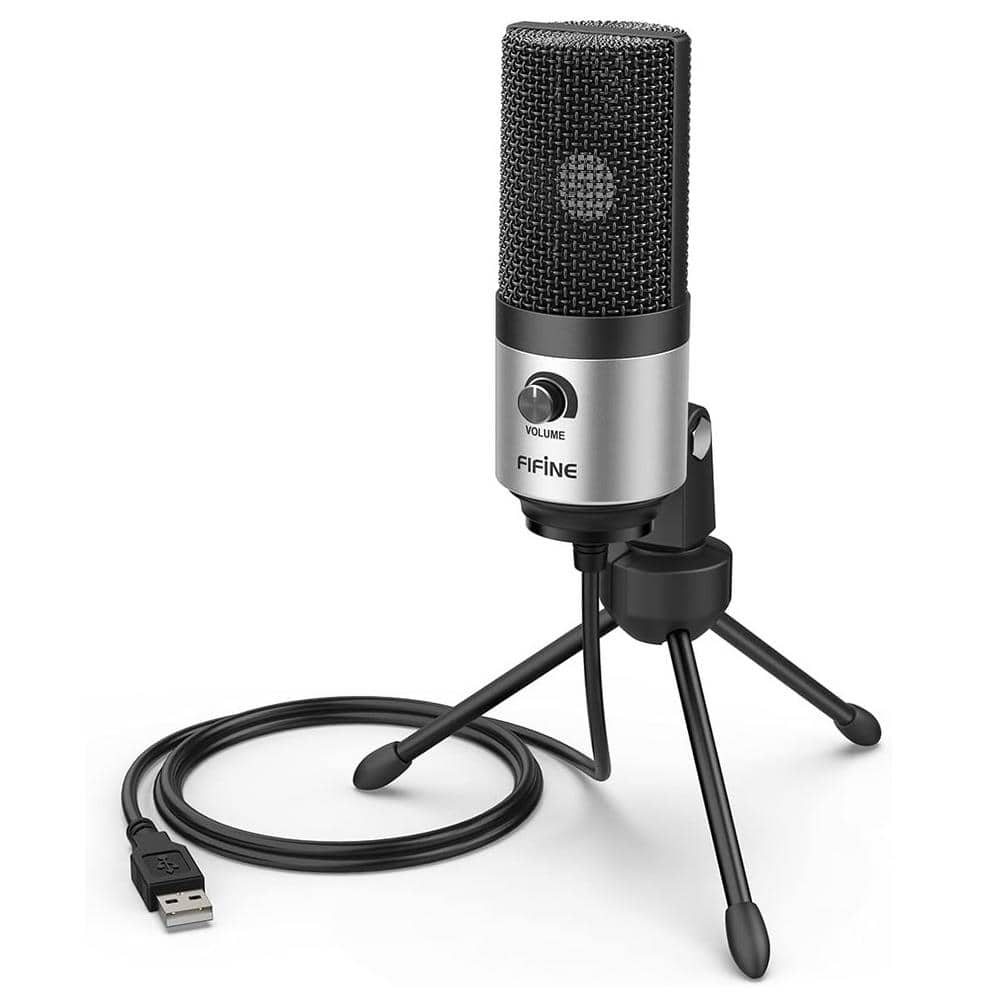 USB Metal Condenser Recording Microphone with Volume Nob, Tripod for MAC or Windows in Silver price history on PriceWatchPro