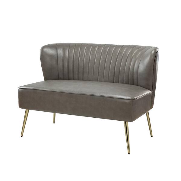 JAYDEN CREATION Vittoria Modern 47 in. Grey Loveseat with Metal Legs