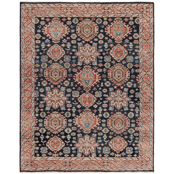 Samarkand 10 ft. x 14 ft. Red/Blue Tribal Geometric Area Rug