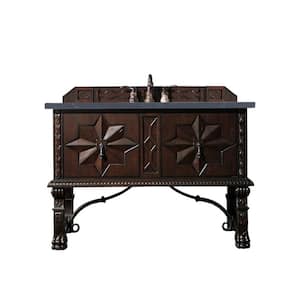 Balmoral 48 in. W x 23.5 in. D x 34 in. H Bathroom Vanity in Antique Walnut with Quartz  Top in Charcoal Soapstone