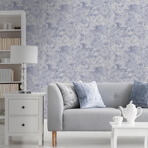 Evie Cool Blue Removable Wallpaper Sample