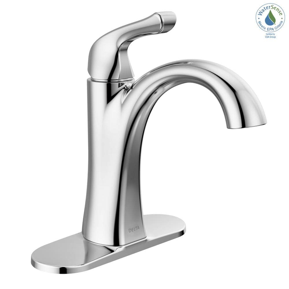 Delta Arvo Chrome Single Hole Bathroom Faucet
