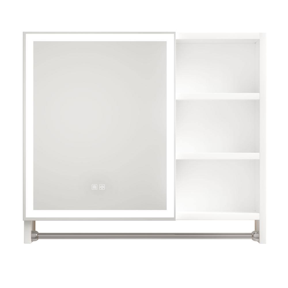 32in. W x 21 in. H Rectangular Aluminum Medicine Cabinet with Mirror, LED l
