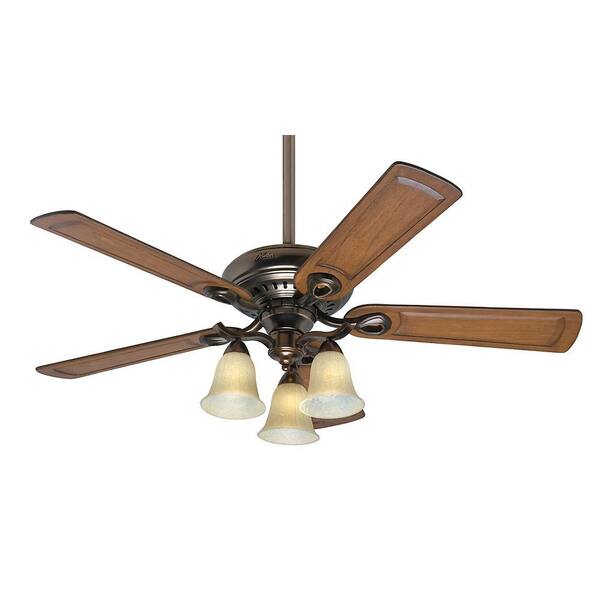 Hunter Whitten 52 in. Indoor Bronze Patina Ceiling Fan with Light Kit