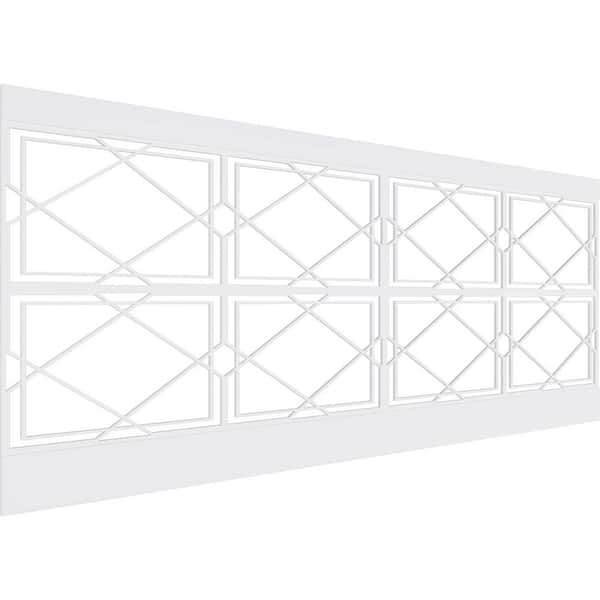 Ekena Millwork 40 in. H x 94-1/2 in. W 26.24 sq. ft. Kiowa PVC Wainscot Paneling Kit