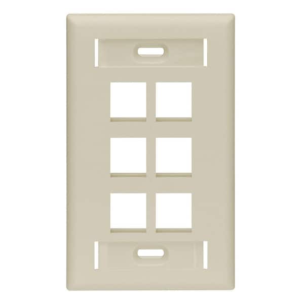 Leviton White 1-Gang Audio/Video Wall Plate (1-Pack) 42080-6IS