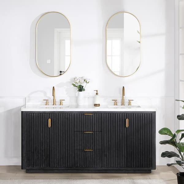Cadiz Double Bathroom Vanity with White Composite Stone Top