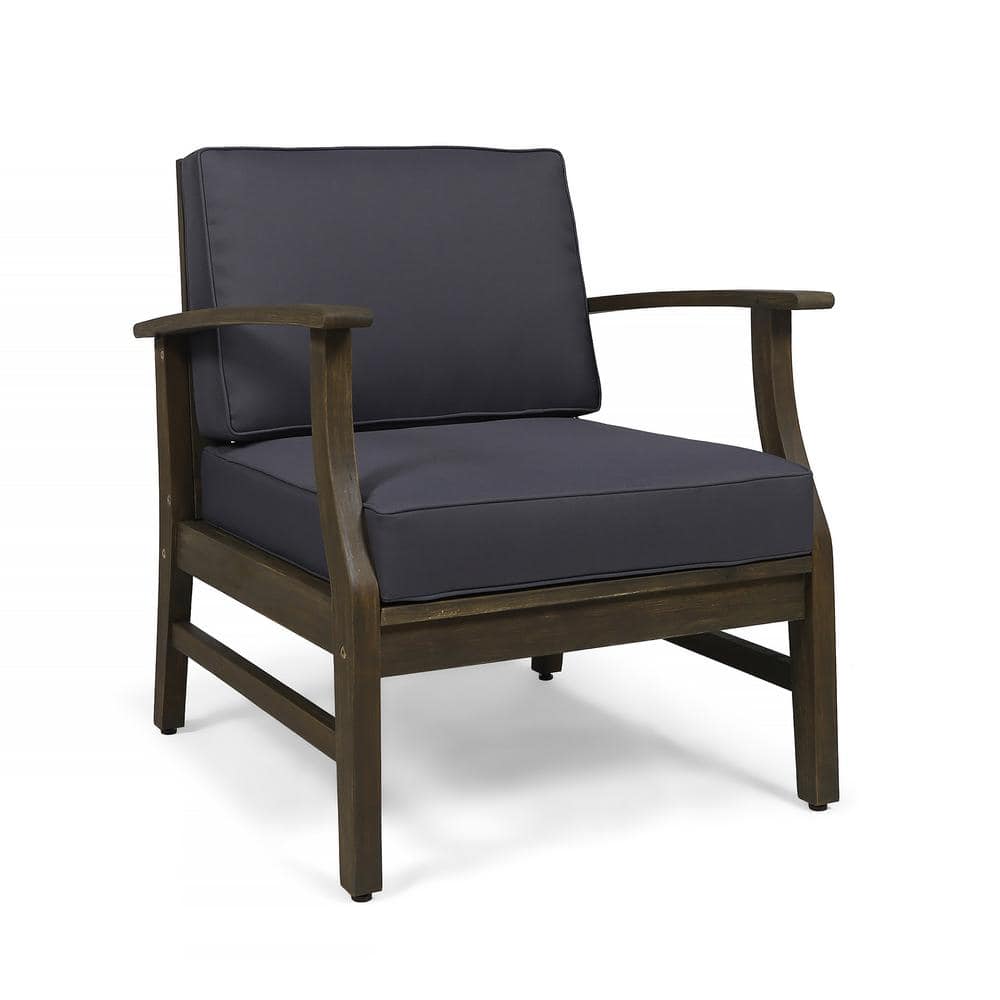 Classic and Modern Design Acacia Wood Outdoor Lounge Chair Stable and Sturdy w/High Quality Solid Wood, Gray Cushions price history on PriceWatchPro