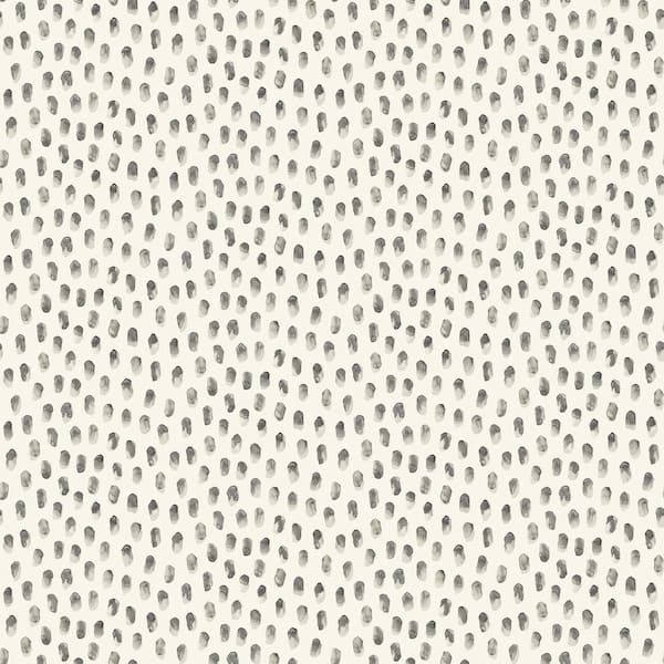 Chesapeake Sand Drips Dark Grey Painted Dots Matte Paper Pre-Pasted Wallpaper Sample
