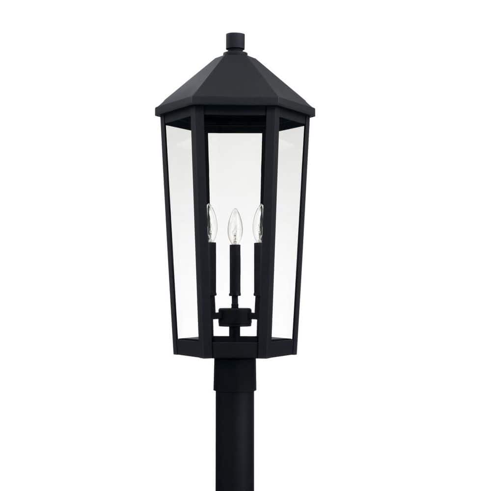 Ellsworth 12.5in W x 27.5in H 3-Light Black Metal Hardwired Outdoor Weather Resistant Post Light with No Bulbs Included price history on PriceWatchPro