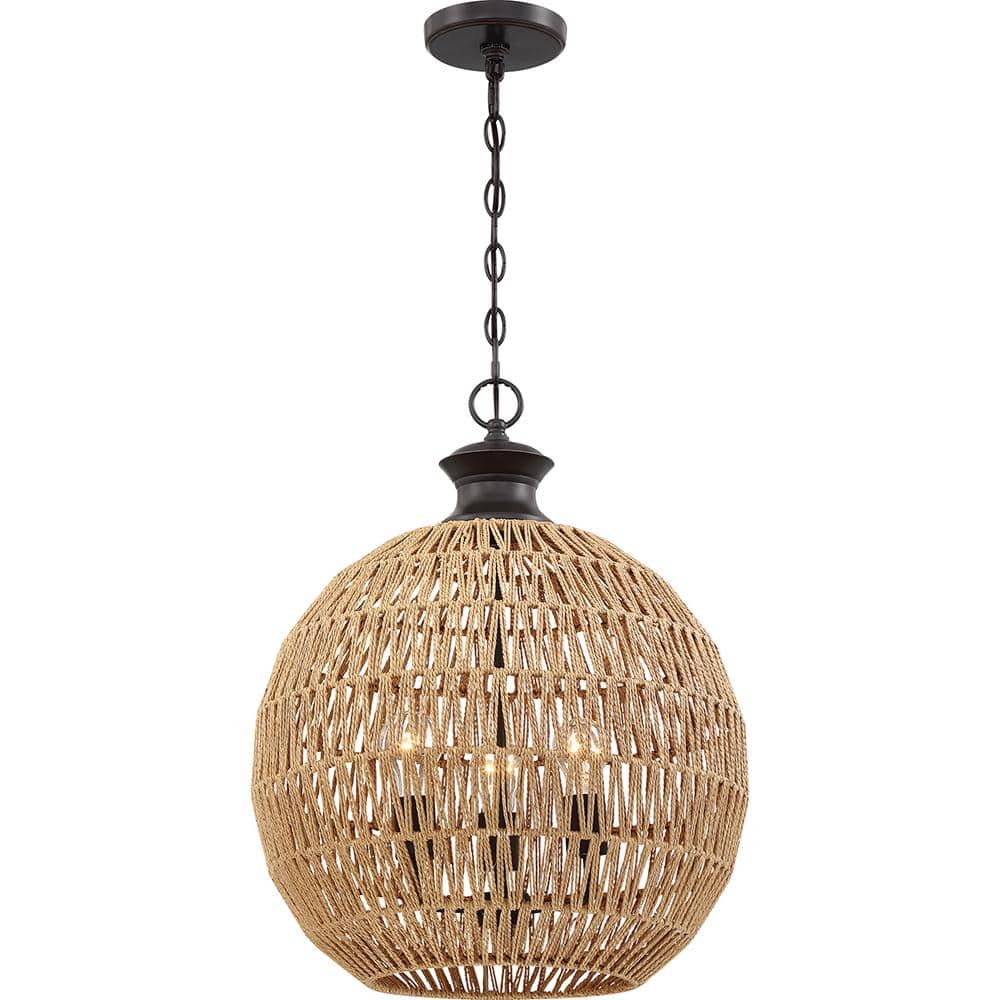Quoizel Casablanca 3-Light Palladian Bronze Pendant QF4034PN - The