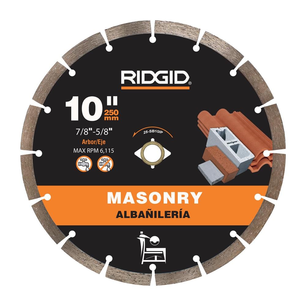 Ridgid In Masonry Cutting Segmented Rim Diamond Saw Blade Sg Ip