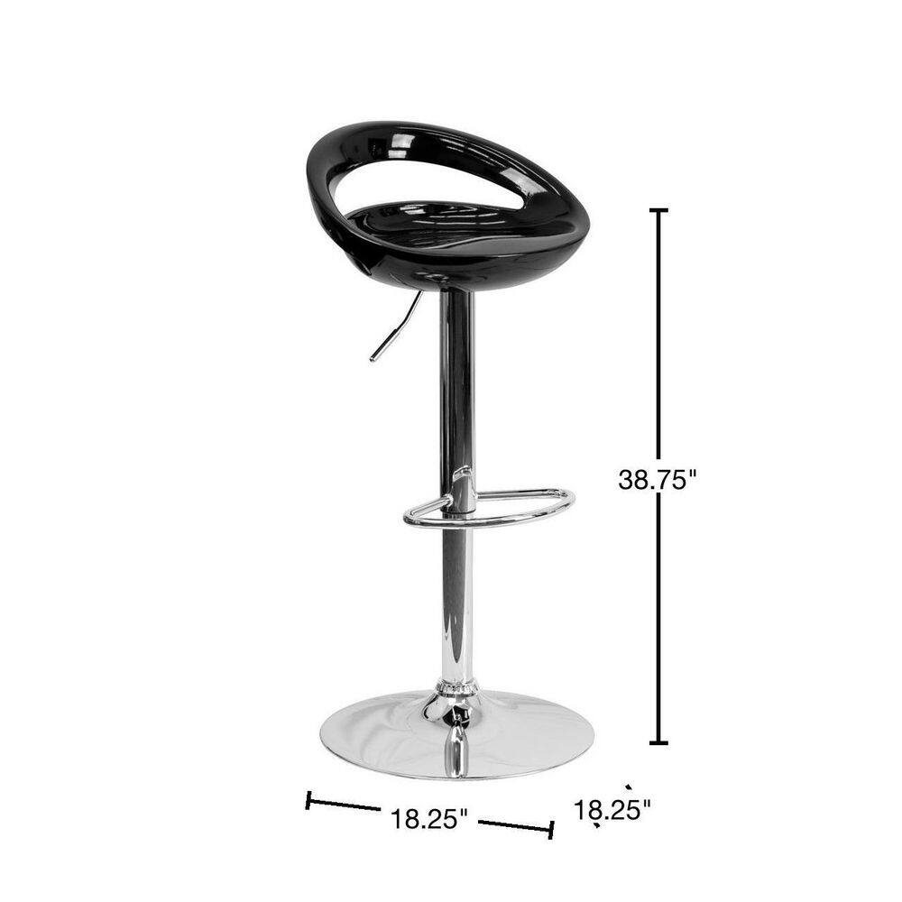 Sleek Black Metal Adjustable Swivel Barstool with Chrome Base
