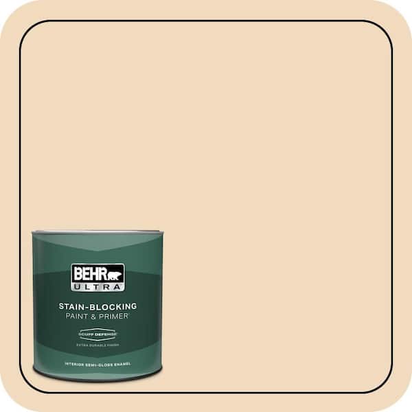 BEHR ULTRA 1 qt. #S270-1 Frosted Toffee Extra Durable Semi-Gloss Enamel Interior Paint & Primer