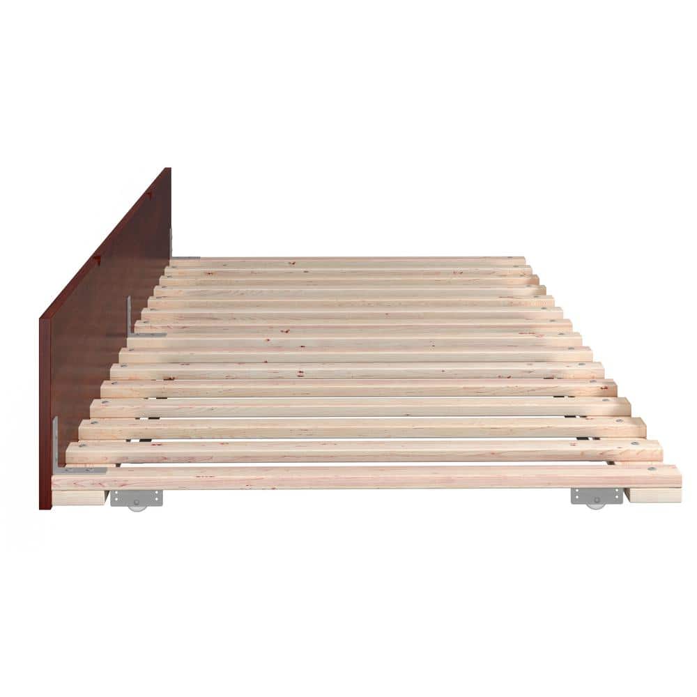 Walnut Twin XL Urban Trundle Bed with Sleek Design