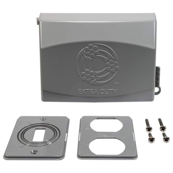 Extra Duty Horizontal In-Use Cover Gray 1-Gang Metal Weatherproof Cover