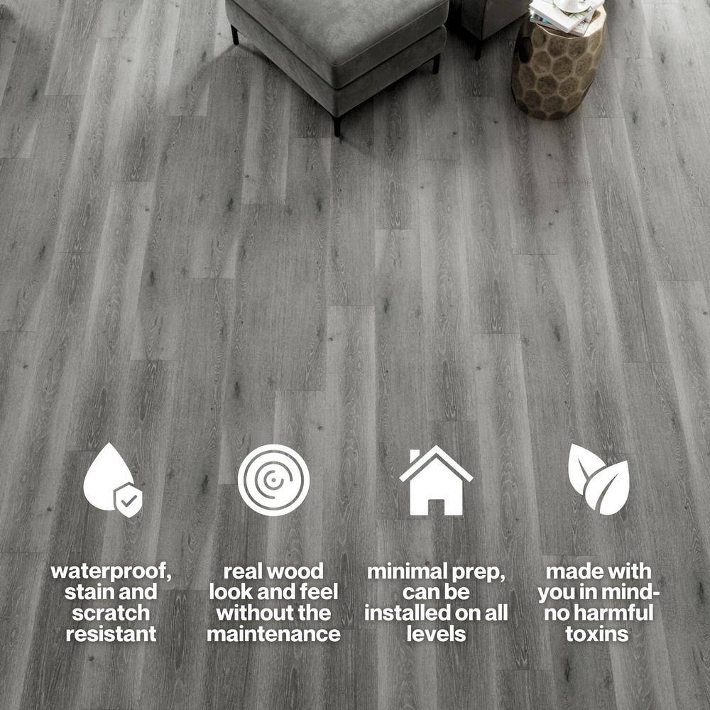 MaxCore Ultra 48" Dark Gray Click Lock Luxury Vinyl Plank Flooring